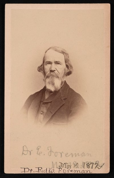 Portræt af Dr. Edward R. Foreman 1808-1885, 12. marts 1872. af John Goldin