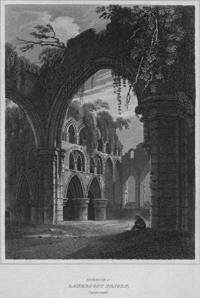 Interiør af Lanercost Priory, Cumberland, 1814 af John Greig