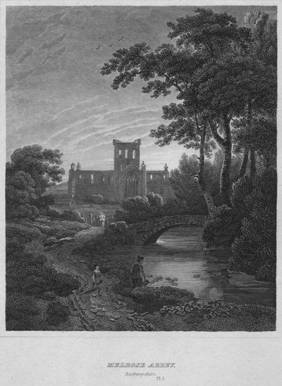 Melrose Abbey, Roxburghshire, 1814 af John Greig