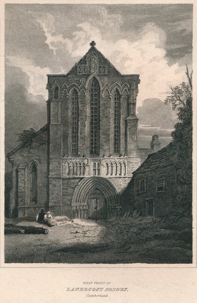 Vestfronten af Lanercost Priory. Cumberland, 1814 af John Greig