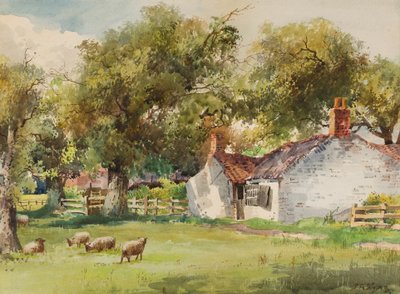 Springtime, Laceby Common (wc på papir) af John Guttridge Sykes