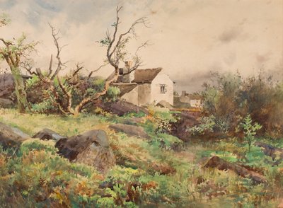 Village and Blackthorn, Humberston (wc på papir) af John Guttridge Sykes