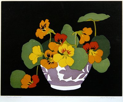 Nasturtiums (træsnitstryk) af John Hall Thorpe