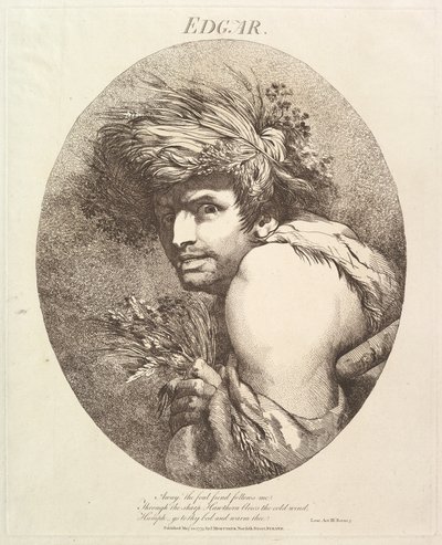 Edgar Twelve Characters fra Shakespeare, 20. maj 1775. af John Hamilton Mortimer