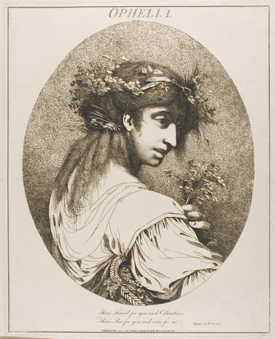 Ophelia, fra Twelve Characters fra Shakespeare af John Hamilton Mortimer