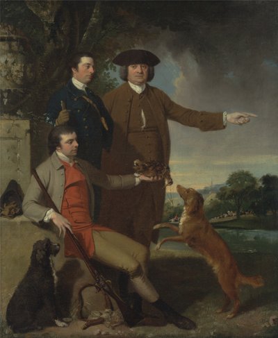 Selvportræt med far og bror, ca. 1760-62 (olie på lærred) af John Hamilton Mortimer