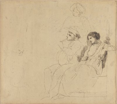 Studie til "The Rustic Dancers" af John Hamilton Mortimer