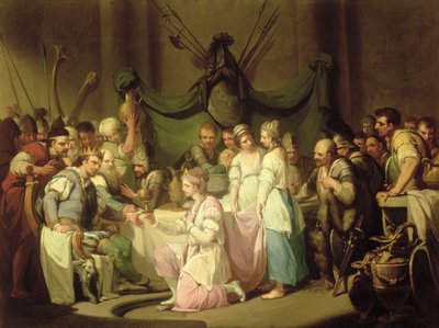 Vortigerns og Rowenas møde af John Hamilton Mortimer