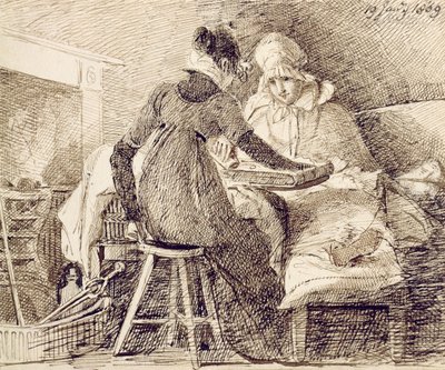 A Game of Backgammon, 19. januar 1809 (pen og blæk på papir) af John Harden