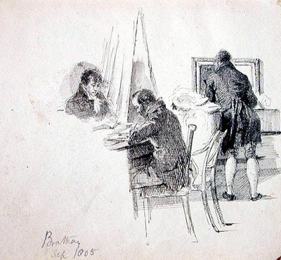En gruppe i et indre, Brathay af John Harden