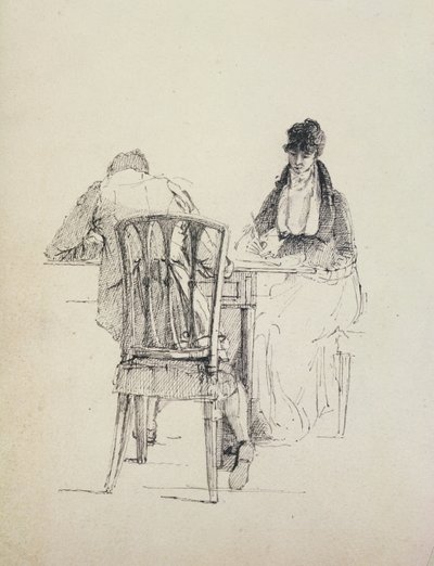En mand, der læser, ca. 1804-30 af John Harden