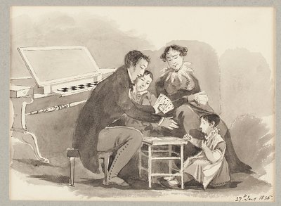 Et spil kort, 1815 (wc på papir) af John Harden