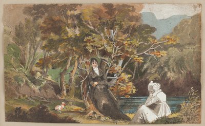 Borrowdale, 1810 (wc på papir) af John Harden