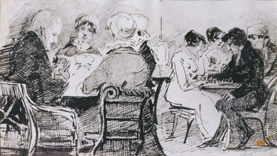 Kort og skak, 1815 (pen og blæk på papir) af John Harden