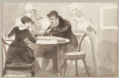 Skak, 1812 (wc på papir) af John Harden