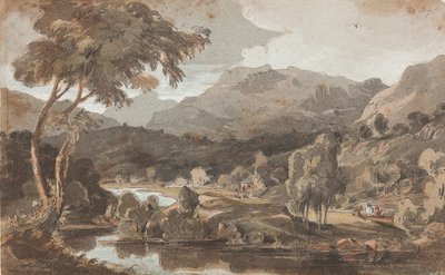 Elter Water, Lake District, Cumbria (wc på papir) af John Harden