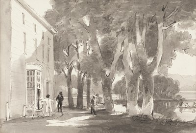 Færge, 1814 (wc på papir) af John Harden