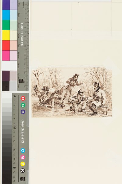 Skøjteløb, 6. januar 1847 (pen og blæk på papir) af John Harden