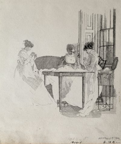 Damesyning, 1805 (pen og blæk på papir) af John Harden