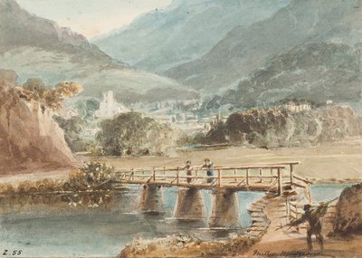 Old Miller Bridge, 1843 (wc på papir) af John Harden