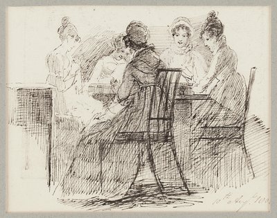Siddende gruppe, 1808 af John Harden