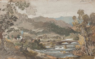 Skelwith Bridge, 1812 (wc på papir) af John Harden