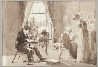 Sommerhus, 1824 (wc på papir) af John Harden