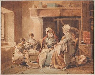 The Village Doctoress, 1820 (wc på papir) af John Harden