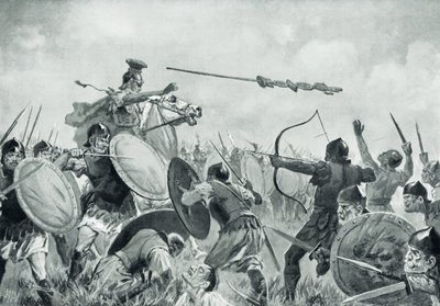 Et romersk slag med Volscians (litho) af John Harris Valda