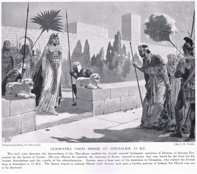 Kleopatra besøger Herodes i Jerusalem 33 f.Kr af John Harris Valda