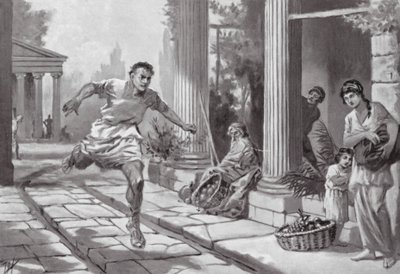 Bekymring i Athen efter den sicilianske katastrofe (litografi) af John Harris Valda
