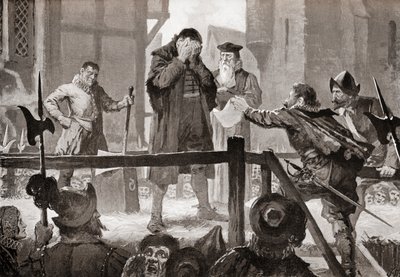 Griffenfeldts benådning på skafottet, efter maleriet af John Harris Valda, fra Hutchinson
