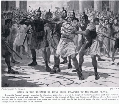 Simon i sejren for Titus, der blev slæbt til sin død af John Harris Valda