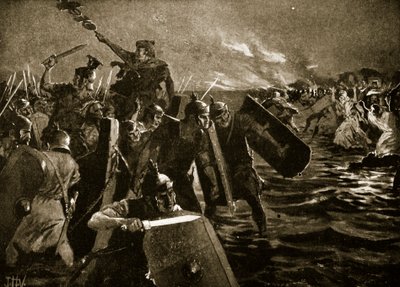 Det romerske angreb på Anglesey af John Harris Valda