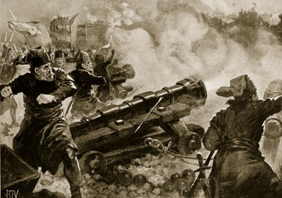 The Siege of Constantinopel by the Turks, illustration fra 