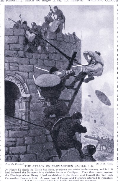 Angrebet på Carmarthen Castle AD1136, 1920