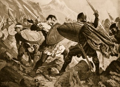 Zar Michael Shishman af Bulgarien dræbt i slaget ved Velbazhd, 1330 af John Harris Valda