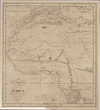 Et kort over en del af Afrika - tegnet af de seneste autoriteter for at illustrere fortællingen om kaptajn James Riley LOC 2009583840 af John Hartshorne