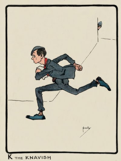 K the Knavish / J. Hassall / tegning, 1903 af John Hassall