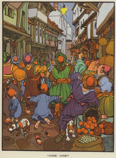 "Se! Se!" (farve litho) af John Hassall