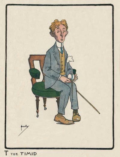 T den frygtsomme / J. Hassall / tegning, 1903 af John Hassall