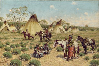 Sioux-lejren, Porcupine, 1910 af John Hauser