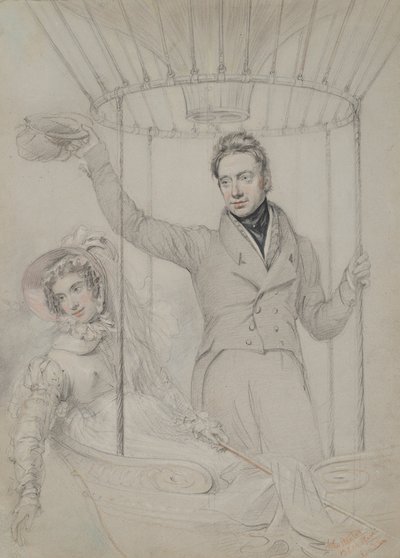 George Graham og hans kone, Margaret, Making a Balloon Ascent, London, 1823 af John Hayter
