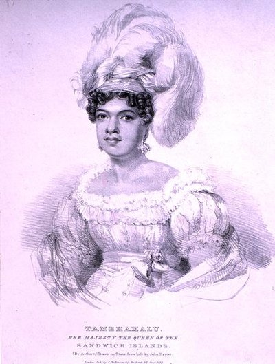 Tamehamaki: Dronning af Sandwichøerne (litho) af John Hayter