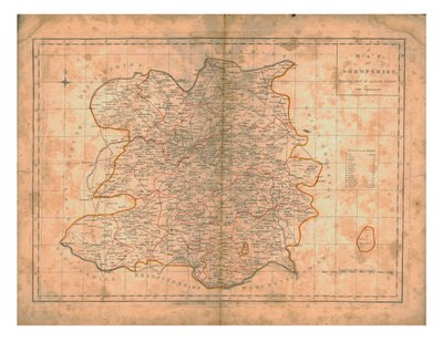 Et kort over Shropshire, c1788 af John Haywood