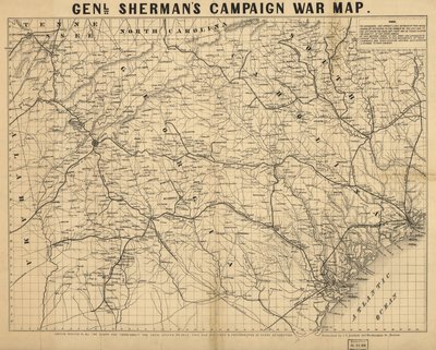 General Shermans krigskort fra kampagnen. LOC 99447285 af John Henry Bufford