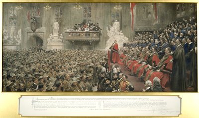 The City Imperial Volunteers i Guildhall, London, 1900. af John Henry Frederick Bacon