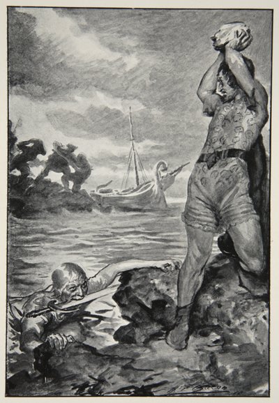 Thorbion løftede den enorme sten, fra 