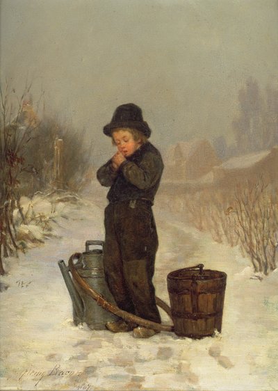 Varmer sine hænder, 1867 af John Henry Frederick Bacon