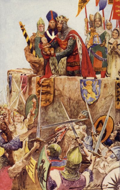 Edward I af England investerer sin nyfødte søn som den første prins af Wales, 1301 af John Henry Frederick after Bacon
